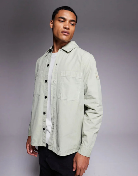  Boss Orange Locky Overshirt In Light Green 