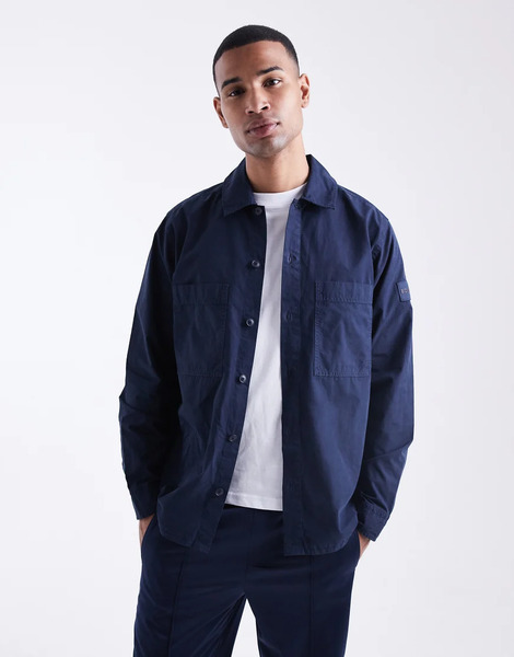  Boss Orange Locky Shacket In Dark Blue 