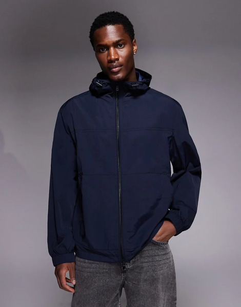  Boss Orange Orip Hooded Jacket In Navy 
