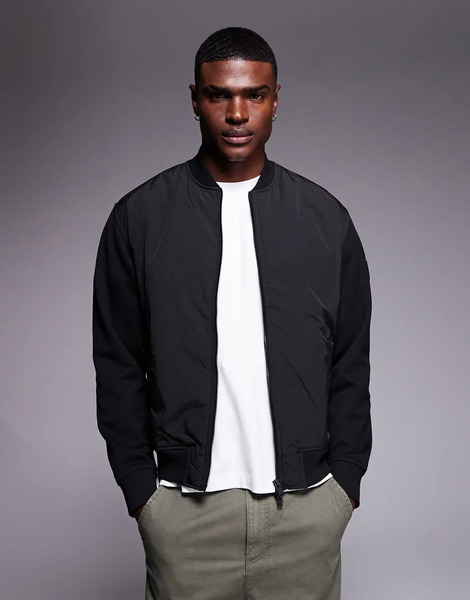  Boss Orange Smartcore Zip Through Bomber Jacket Black 