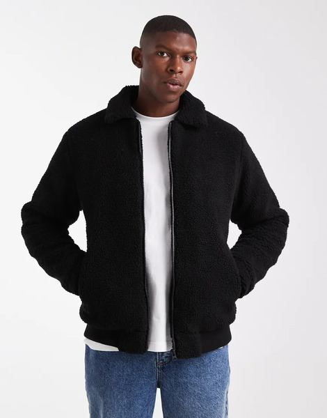  Brave Soul Borg Bomber Jacket In Black 