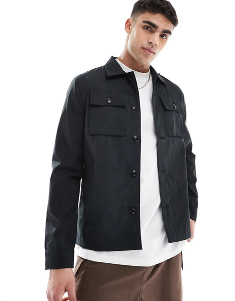  Brave Soul Button Through Shacket In Black 