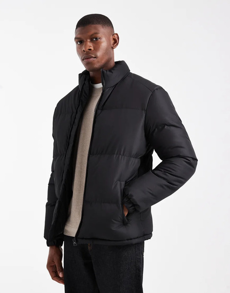  Brave Soul Puffer Jacket In Black 