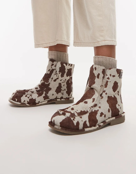  Bronx Fluffy Cosy Boot In Suede Cow Yellow 