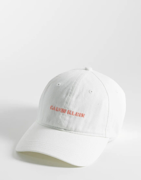  Calvin Klein Graphic Cap In White 