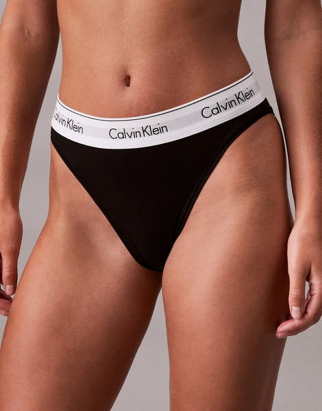  Calvin Klein High Leg Modal Bikini Breif In Black 
