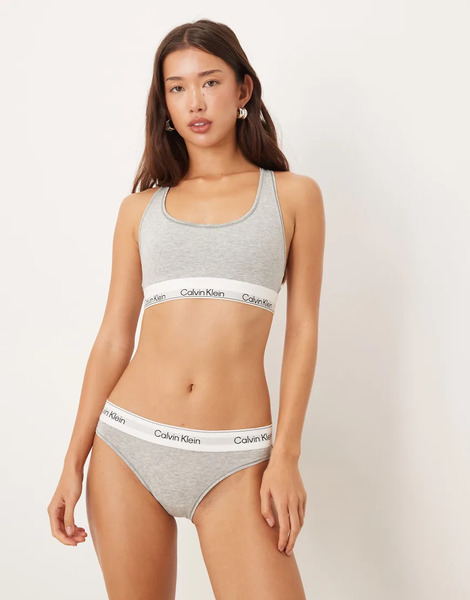  Calvin Klein Icon Cotton Modal Bikini Brief In Grey 