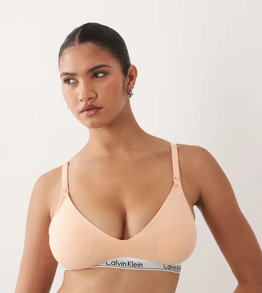  Calvin Klein Icon Cotton Modal Lightly Lined Maternity Bra In Peach Orange 