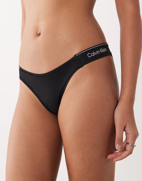  Calvin Klein Icon Cotton Modal String Bikini Briefs In Black 