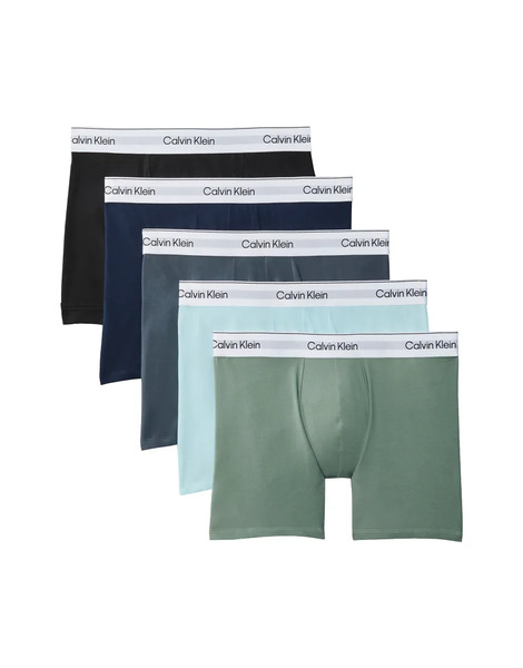  Calvin Klein Icon Cotton Stretch 5 Pack Boxer Briefs In Black/blue/grey Multi 