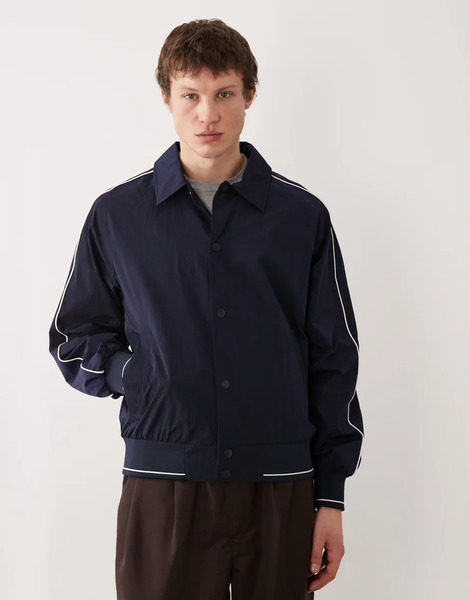  Calvin Klein Jeans Nylon Bomber Jacket In Navy 