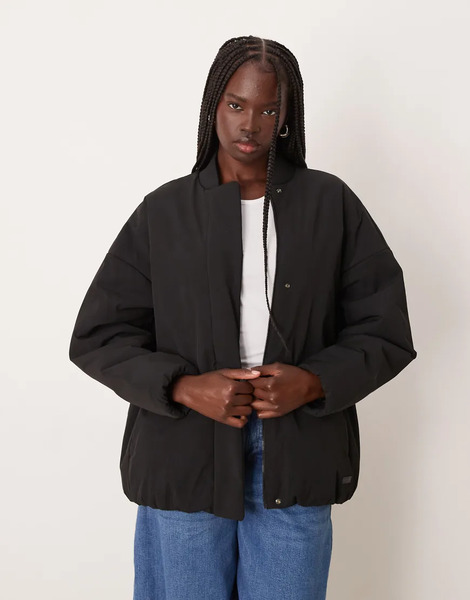  Calvin Klein Jeans Padded Bomber Jacket In Black 