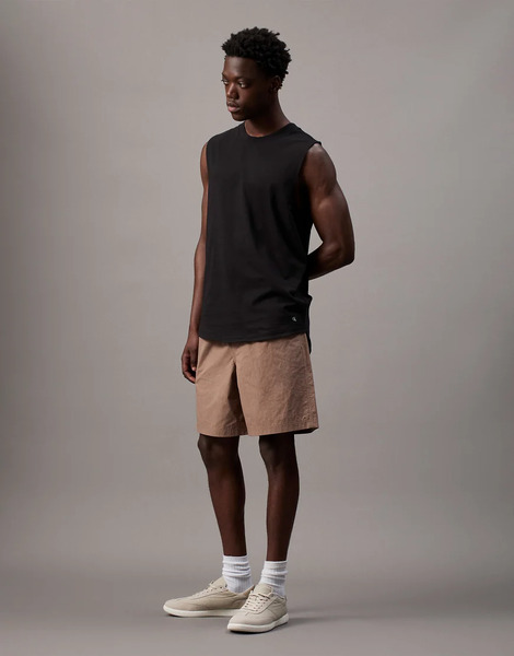 Calvin Klein Jeans Pull On Shorts In Tan Brown 