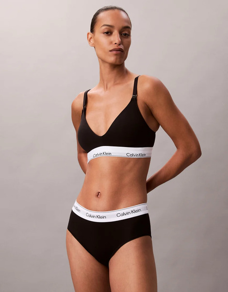  Calvin Klein Maternity Lightly Lined Icon Cotton Modal Triangle Bralette In Black 