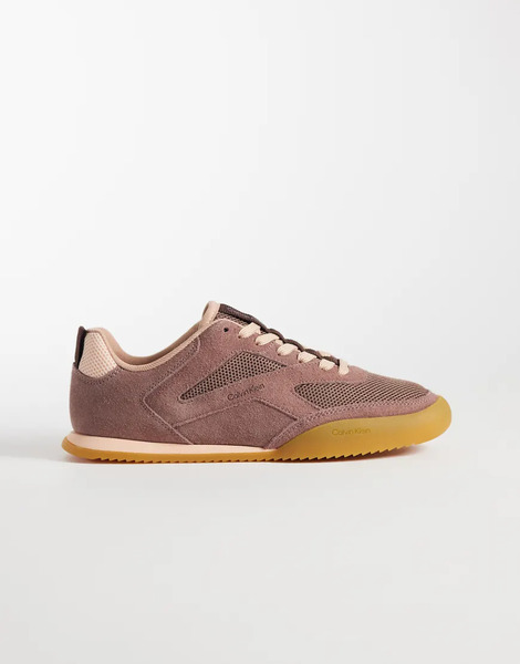  Calvin Klein Mesh Runner Trainer In Mocha Brown 