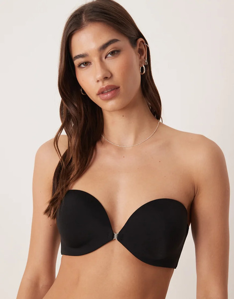  Calvin Klein Perfectly Fit Front Clasp Strapless Bra In Black 