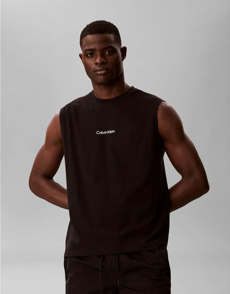  Calvin Klein Script Logo Tank Top In Black 
