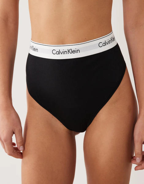  Calvin Klein Shapewear Icon Cotton Modal Thong In Black 
