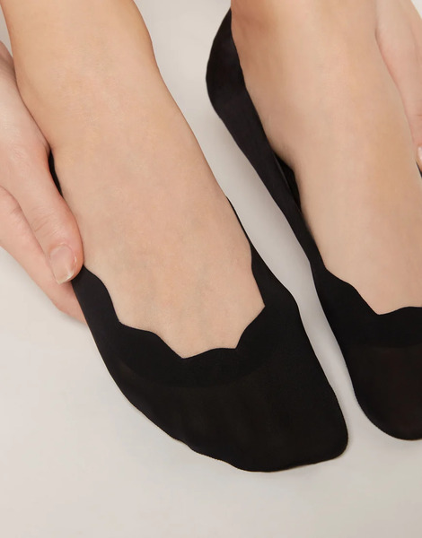  Calzedonia Laser Cut Invisible Socks In Black 
