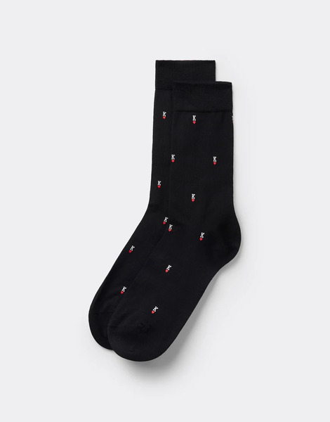  Calzedonia Men's Patterned Socks In Black 