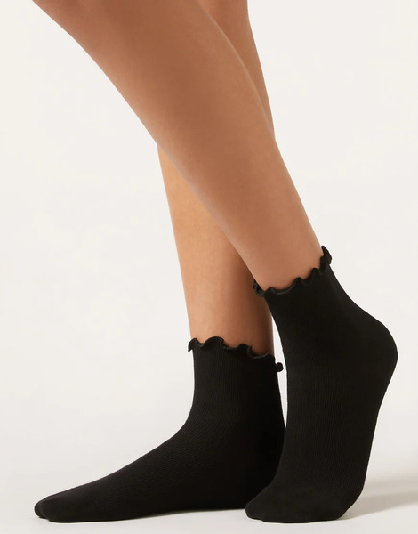  Calzedonia Ribbed Socks In Black 