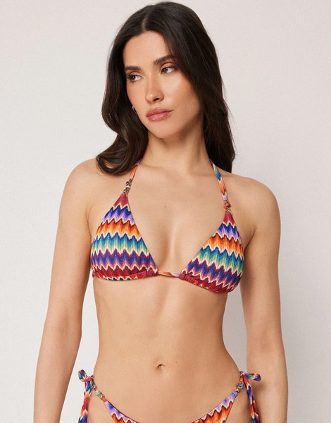  Calzedonia Triangle Bikini Top Vibrant Chevron In Multicolor 