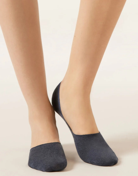  Calzedonia Unisex Invisible Socks In Blue Denim 