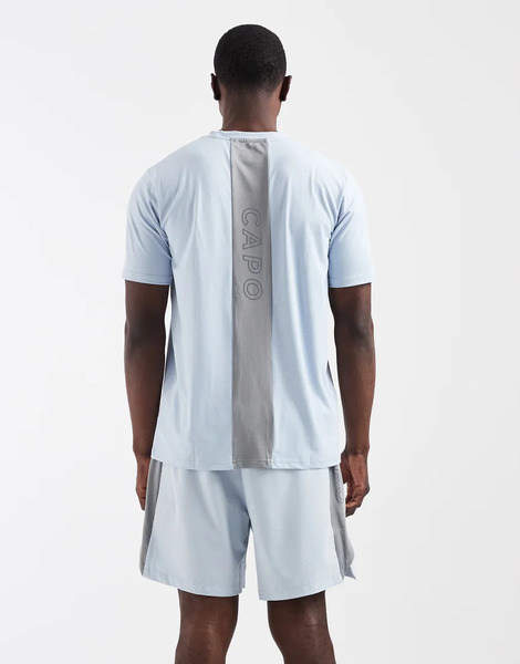  Capo Active Performance T Shirt Co Ord With Logo Back Print In Light Blue 