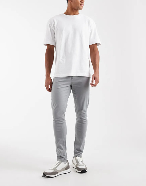  Capo Slim Fit Chino Trousers In Grey 