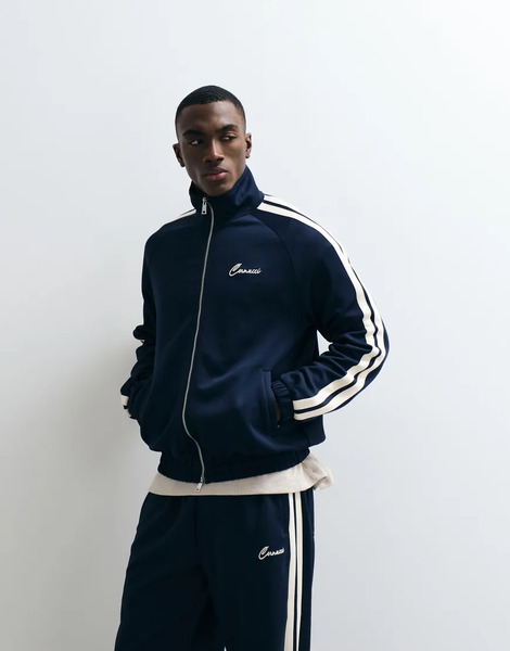  Cernucci Taping Logo Track Jacket Co Ord In Navy 