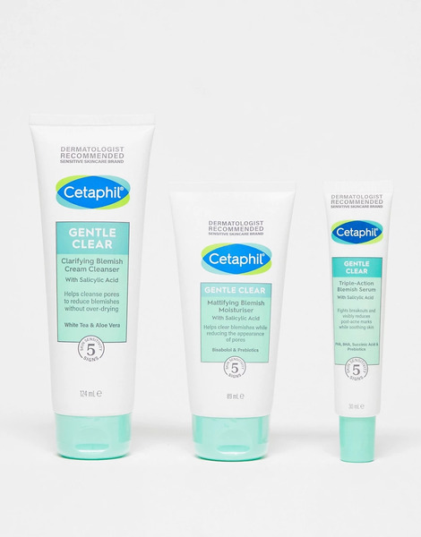  Cetaphil Gentle Clear 3 Step Routine Skincare Set For Blemish Prone Sensitive Skin   25% Saving No Colour 
