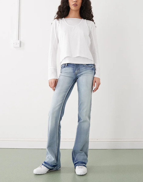  Cheap Monday Booty Bei Stretch Low Rise Bootcut Jeans In Blue Moon 