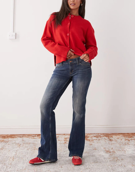  Cheap Monday Booty Bei Stretch Low Rise Bootcut Jeans In Blue Ray Wash 