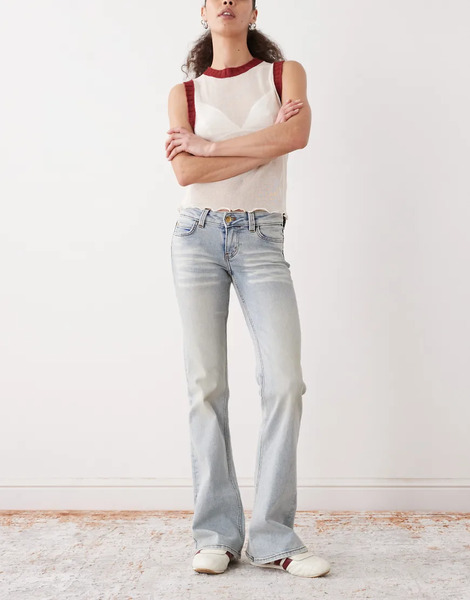  Cheap Monday Booty Bei Stretch Low Rise Bootcut Jeans In Light Blue Wash 
