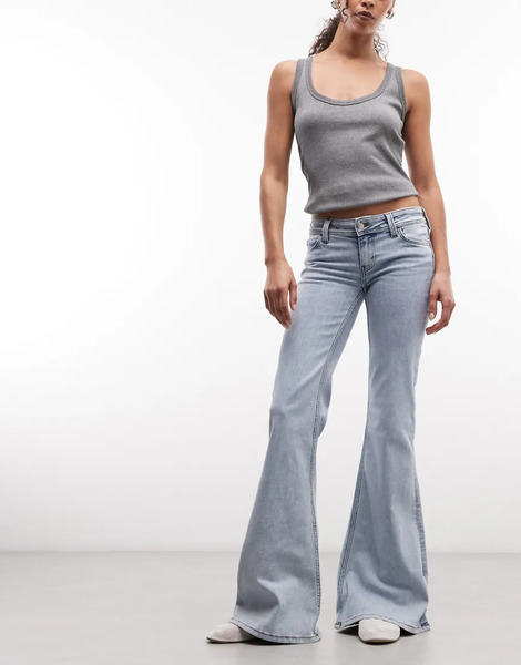  Cheap Monday Flare Low Stretch Jeans In Blue Wash 