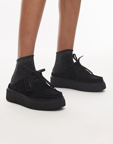  Clarks Torhill Borg Lined Mule In Black 