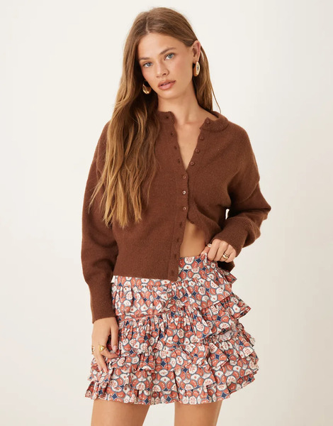  Collective The Label Rara Mini Skirt In Rust Tile Red 