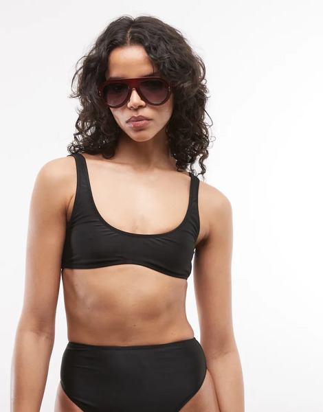  Collusion Bikini Crop Top In Black 
