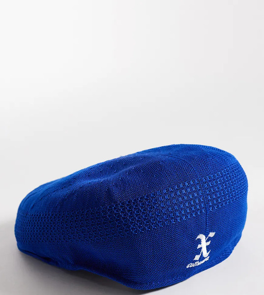  Collusion Branded Flat Cap In Blue 