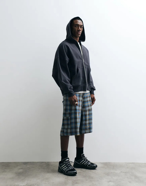  Collusion Cargo Short In Mixed Check Multi 