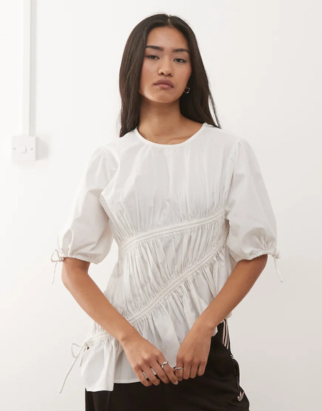  Collusion Channel Detail Blouse In White 