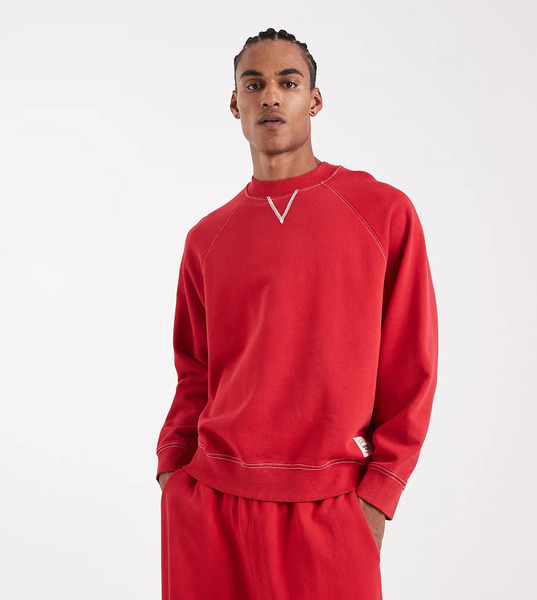  Collusion Circular Design Collection Heavyweight Boxy Sweatshirt Washed Red   Burgundy 