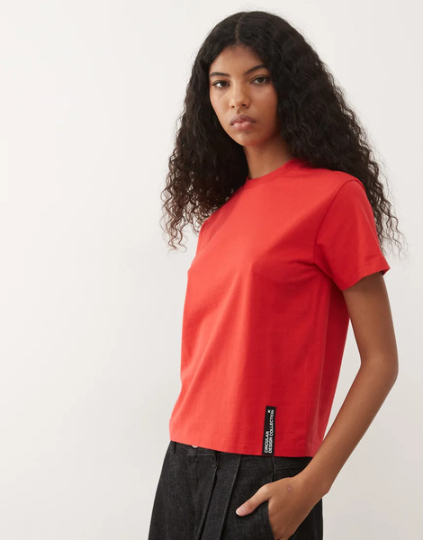  Collusion Circular Design Collection Heavyweight Tee In Red 