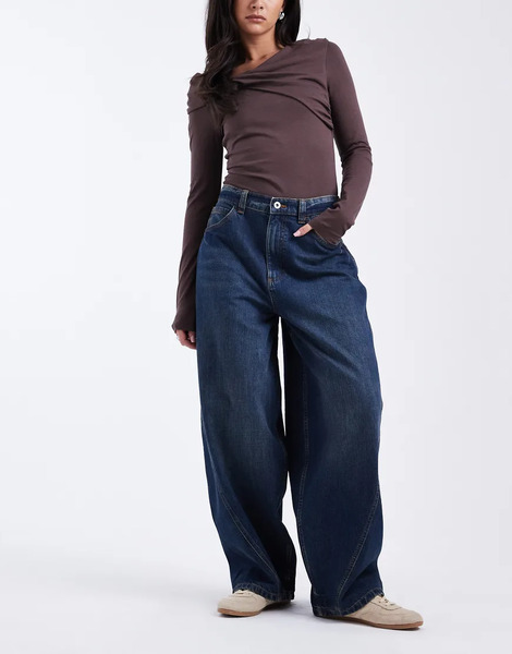  Collusion Circular Design Collection Xl Balloon Jean In Rinse Wash Navy 