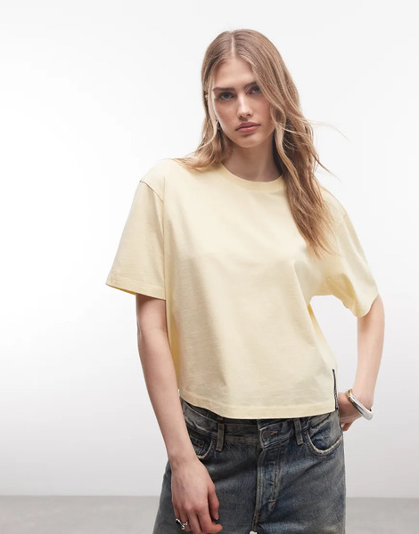 Collusion Circular Design Collections Heavyweight Tee In Yellow 