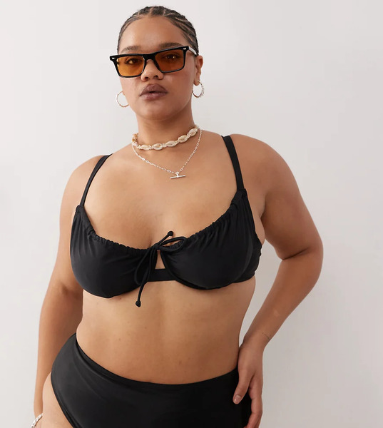  Collusion Curve Mix And Match Underwire Bikini Top In Black 