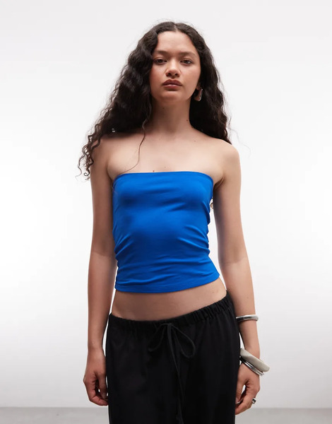  Collusion Double Layer Bandeau Top In Blue 