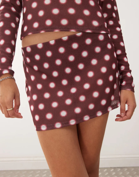  Collusion Micro Skirt In Blur Polka Dot Multi 