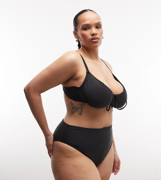  Collusion Plus High Waist Bikini Bottom In Black 