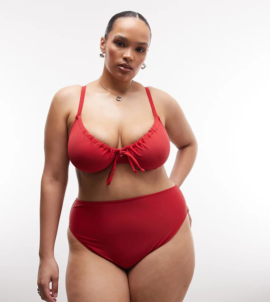  Collusion Plus High Waist Bikini Bottom In Red 